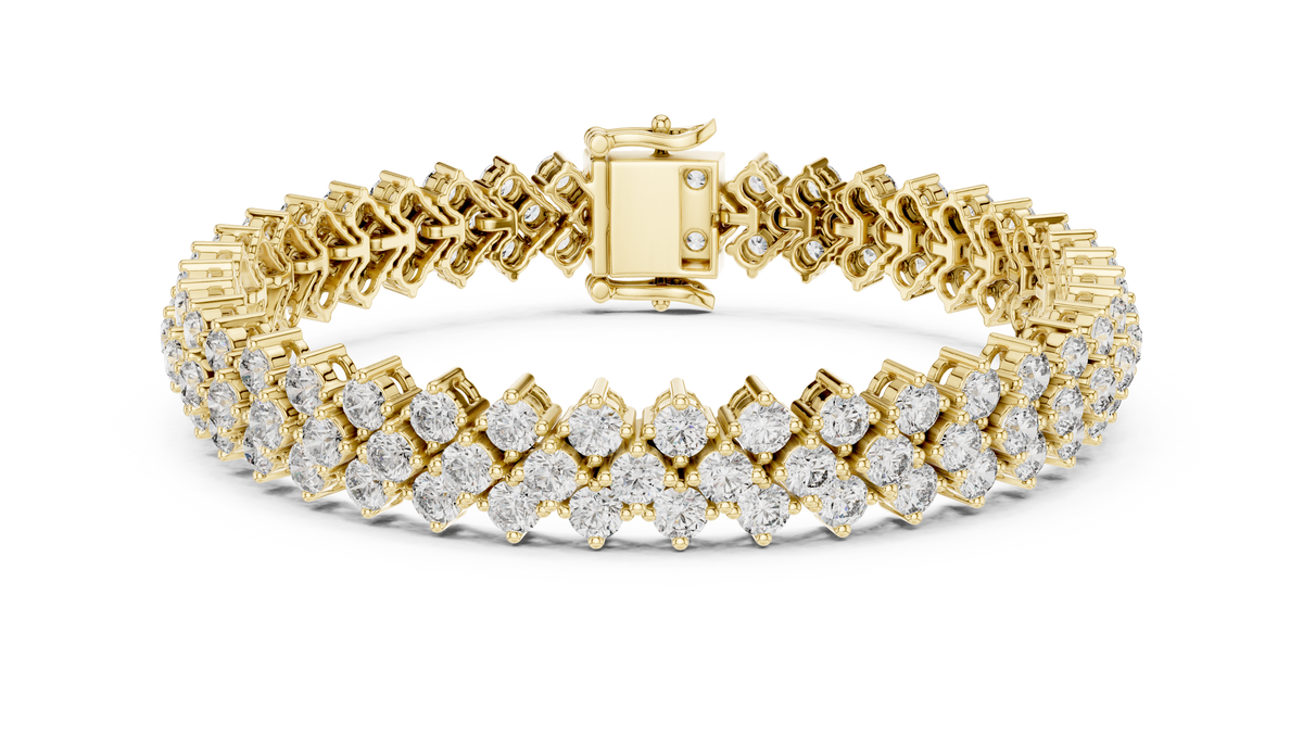 The Chevron Double-Row Round Lab Grown Diamond Tennis Bracelet.