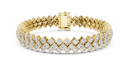 The Chevron Double-Row Round Lab Grown Diamond Tennis Bracelet.