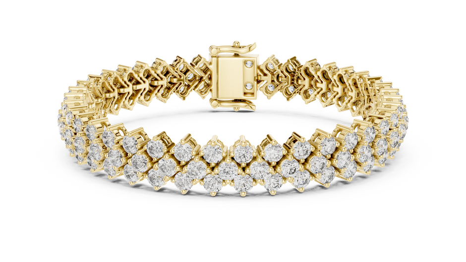 The Chevron Double-Row Round Lab Grown Diamond Tennis Bracelet.