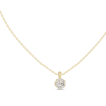 6-Prong Round Lab Grown Diamond Solitaire Drop Pendant