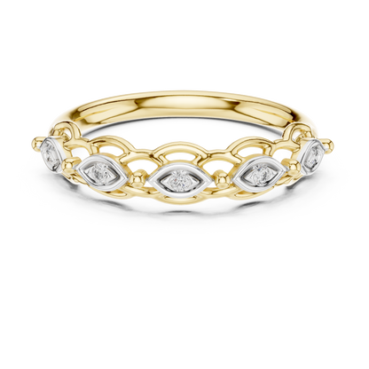 Marquise Frame Round Contour Lab Grown Diamond Ring