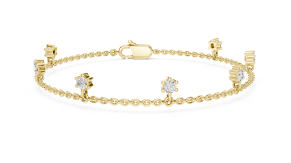Lab Grown Diamond Dangle Station Chain Bracelet