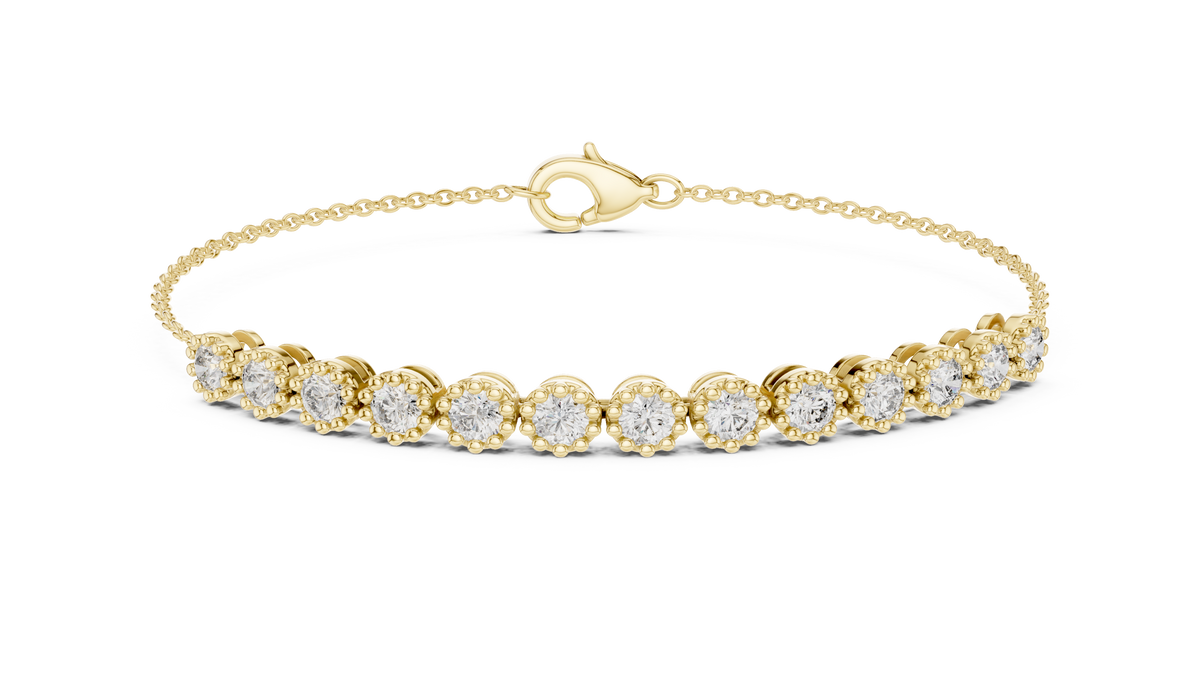 The Vintage Crown-Bezel Set Lab Grown Diamond Station Bracelet