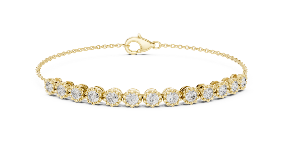 The Vintage Crown-Bezel Set Lab Grown Diamond Station Bracelet