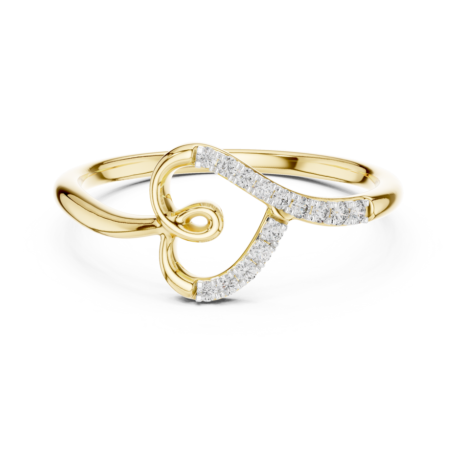 Swirl Heart Loop Pave Set  Lab Grown Diamond Ring