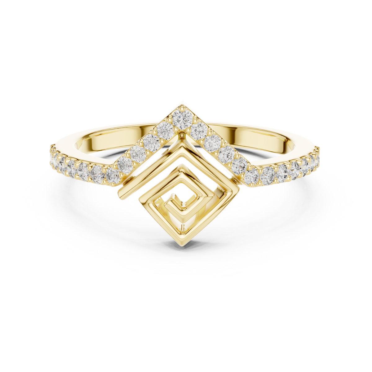 Geometric Maze Pave Lab Grown Diamond Ring