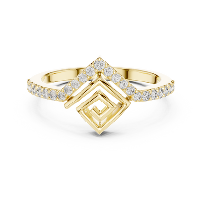 Geometric Maze Pave Lab Grown Diamond Ring