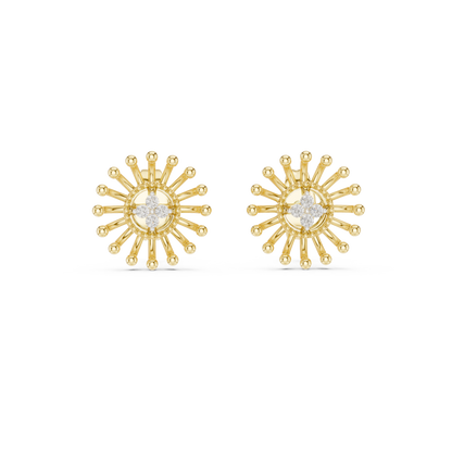 Round Cut Sunburst Cluster Lab Grown Diamond Earring