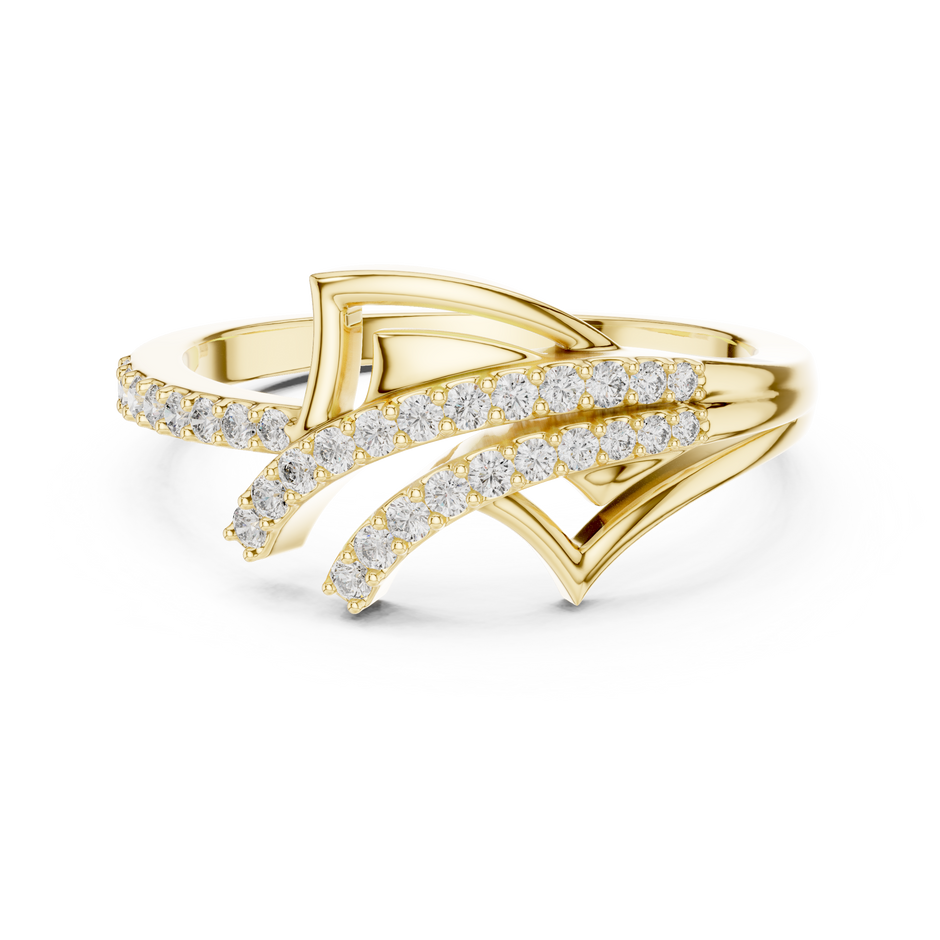 Asymmetric Openwork Bypass Lab Grown Diamond Statement Ring