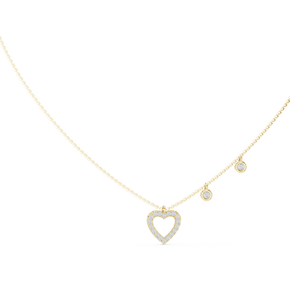 The Sweetheart Pave Heart & Bezel Station Lab Grown Diamond Pendant.
