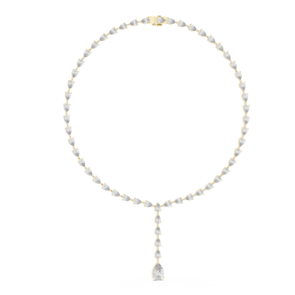 Pear Cut Lab Grown Diamond Y-Drop Lariat Necklace