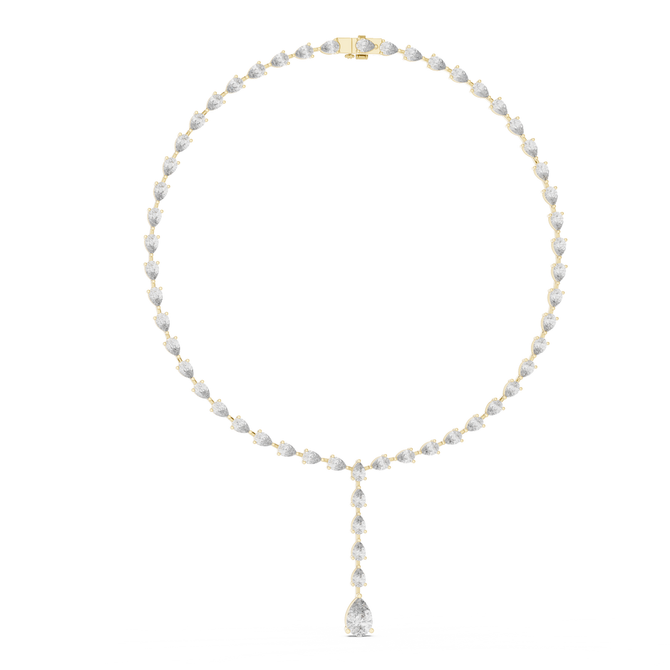Pear Cut Lab Grown Diamond Y-Drop Lariat Necklace