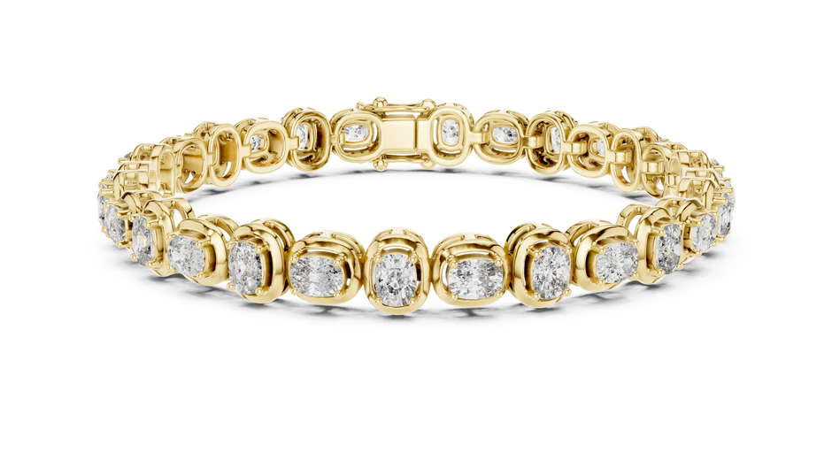 Cushion Lab Grown Diamond Bezel Set Tennis Bracelet