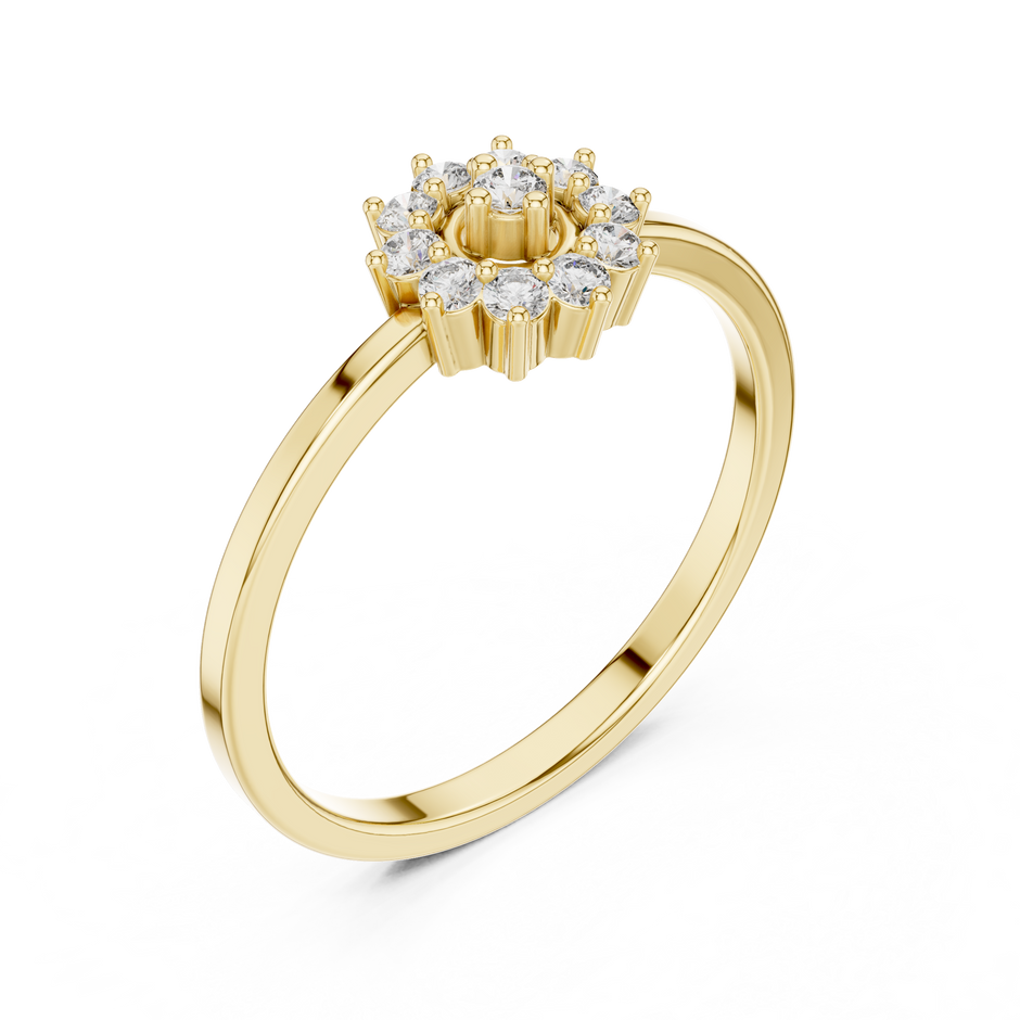 Tiered Floral Cluster Lab Grown Diamond Ring