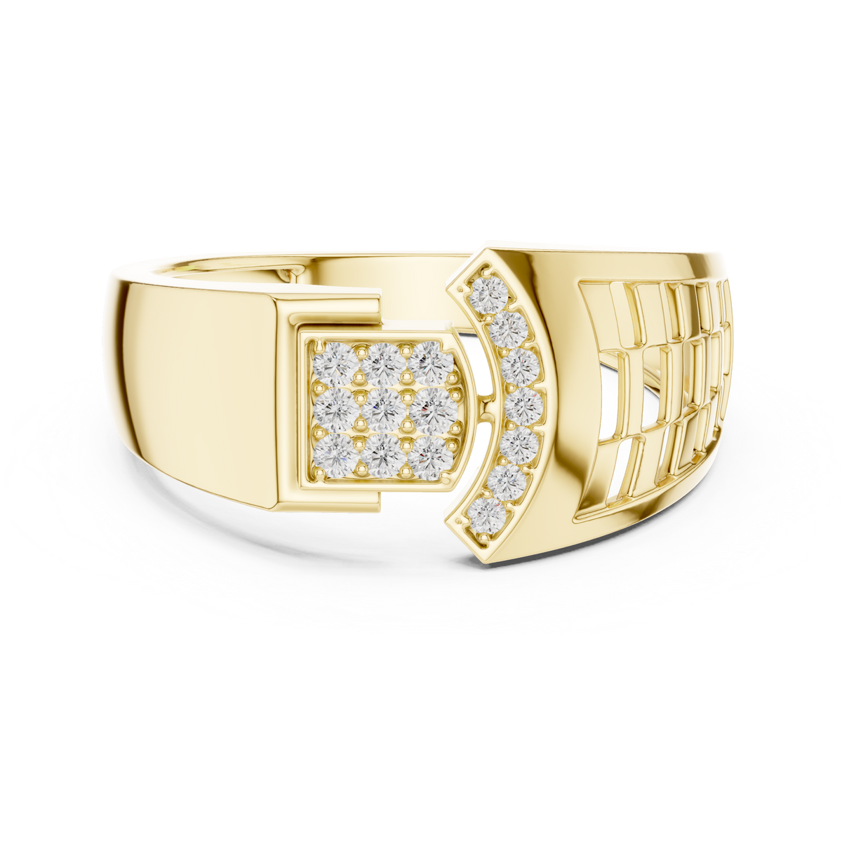The Imperial Asymmetrical Square & Curved Arch Bypass Lab Grown Diamond Ring
