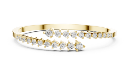 The Celestial Graduated Bypass Lab Grown Diamond Bangle Bracelet.