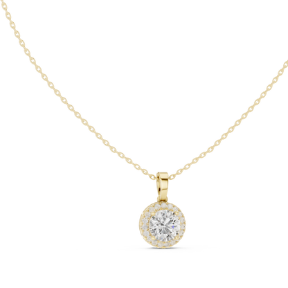 Round 2.1 Ct Lab Grown Diamond Halo Pendant