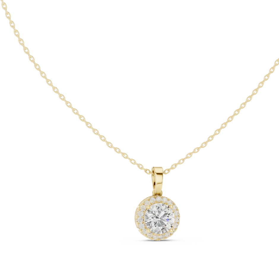 Round 2.1 Ct Lab Grown Diamond Halo Pendant