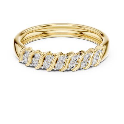Swirl S-Curve Pave Set Lab Grown Diamond Ring