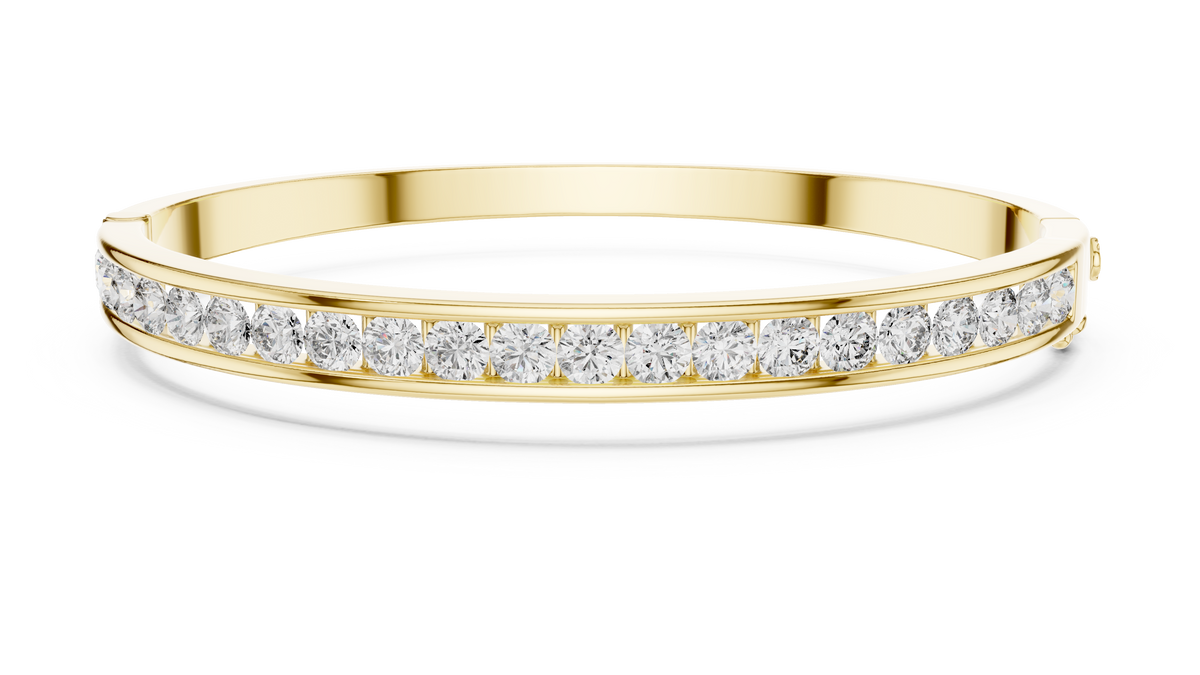 The Channel-Set Round Lab Grown Diamond Bangle
