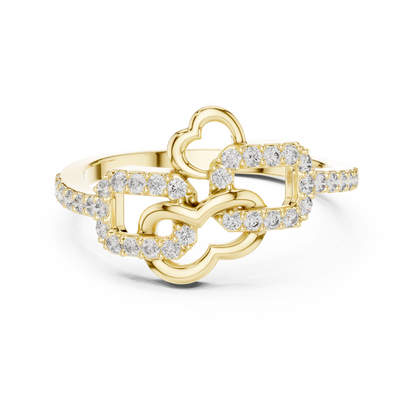 Rectangular Pave Set Lab Grown Diamond Ring