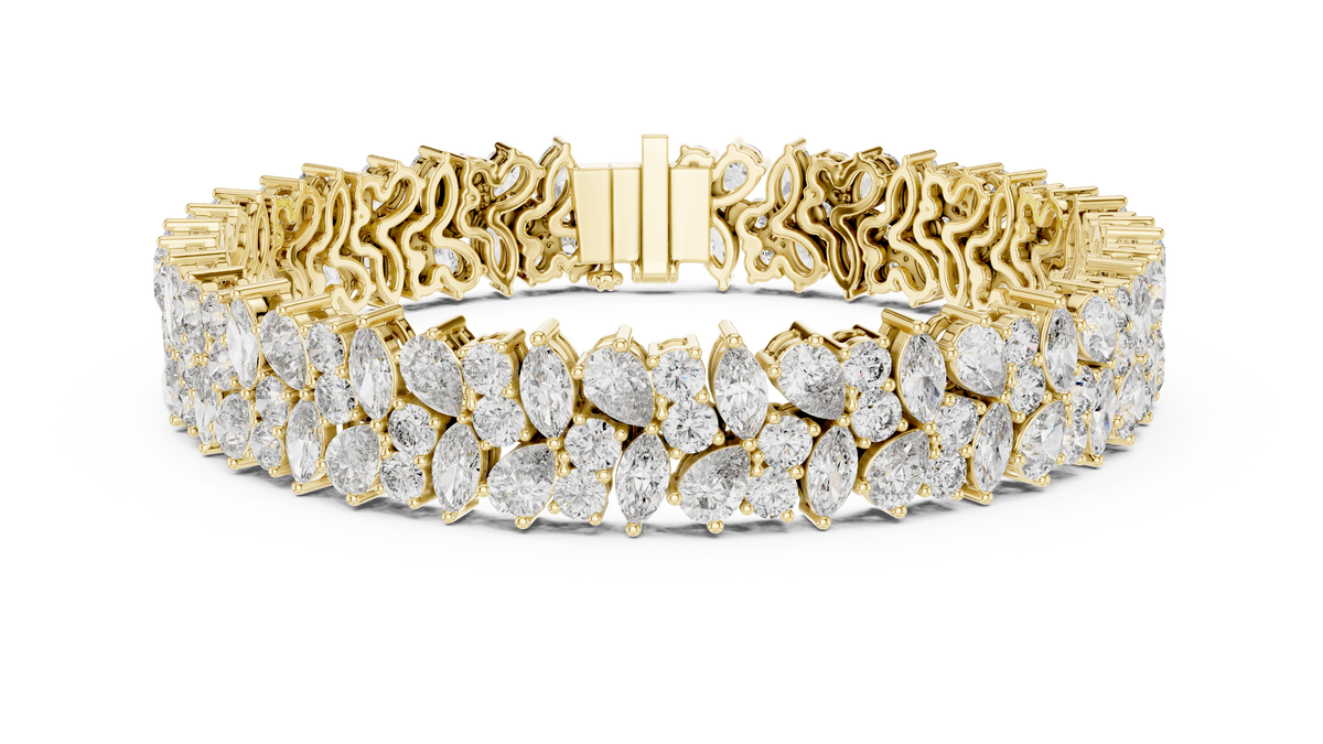The Florentine Multi-Shape Lab Grown Diamond Cluster Statement Bracelet