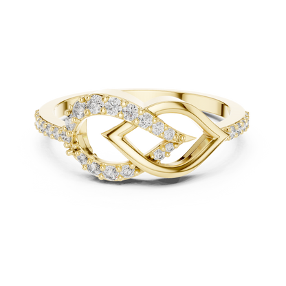 Asymmetrical Interlocking Chevron Infinity Pave Lab Grown Diamond Ring