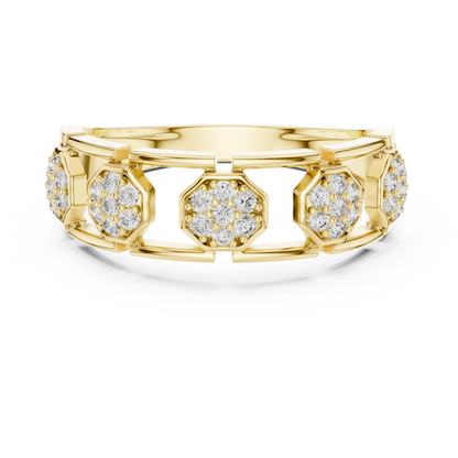 The Imperial Geometric Multi Octagon Pave Openwork Lab Grown Diamond Ring
