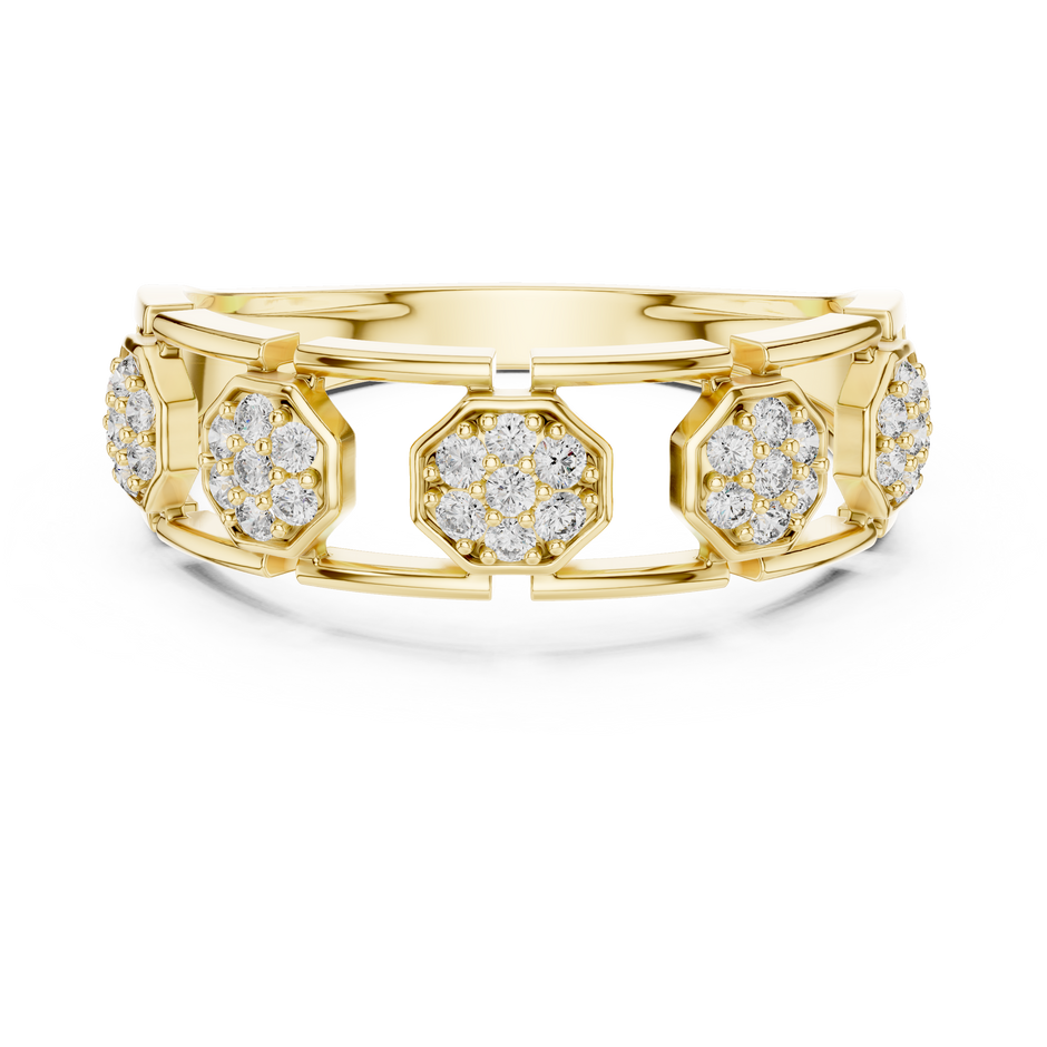 The Imperial Geometric Multi Octagon Pave Openwork Lab Grown Diamond Ring