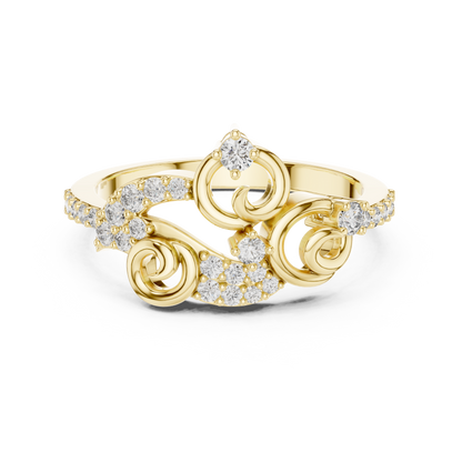 Vintage-Inspired Swirl Filigree Fashion Lab Grown Diamond Ring