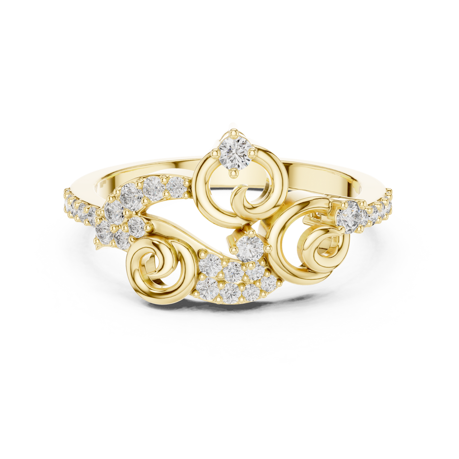 Vintage-Inspired Swirl Filigree Fashion Lab Grown Diamond Ring