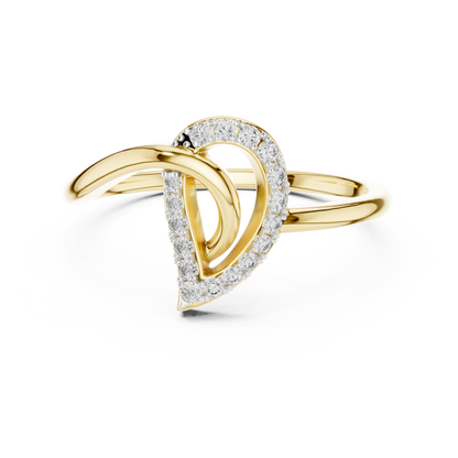 Swirl Teardrop Contour Pave Set Lab Grown Diamond Ring