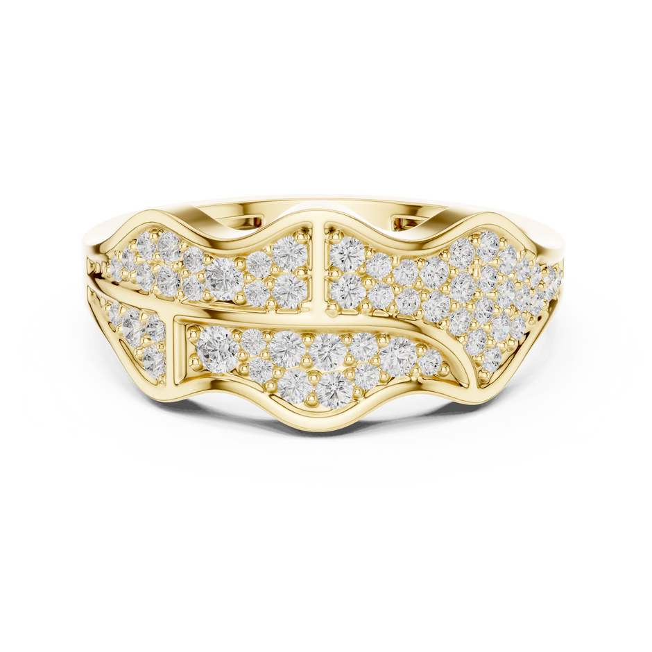 Contour Pave Lab Grown Diamond Statement Ring