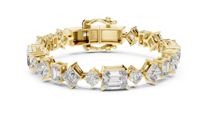The Mosaic Multi-Shape Fancy Cut Lab Grown Diamond Tennis Bracelet.