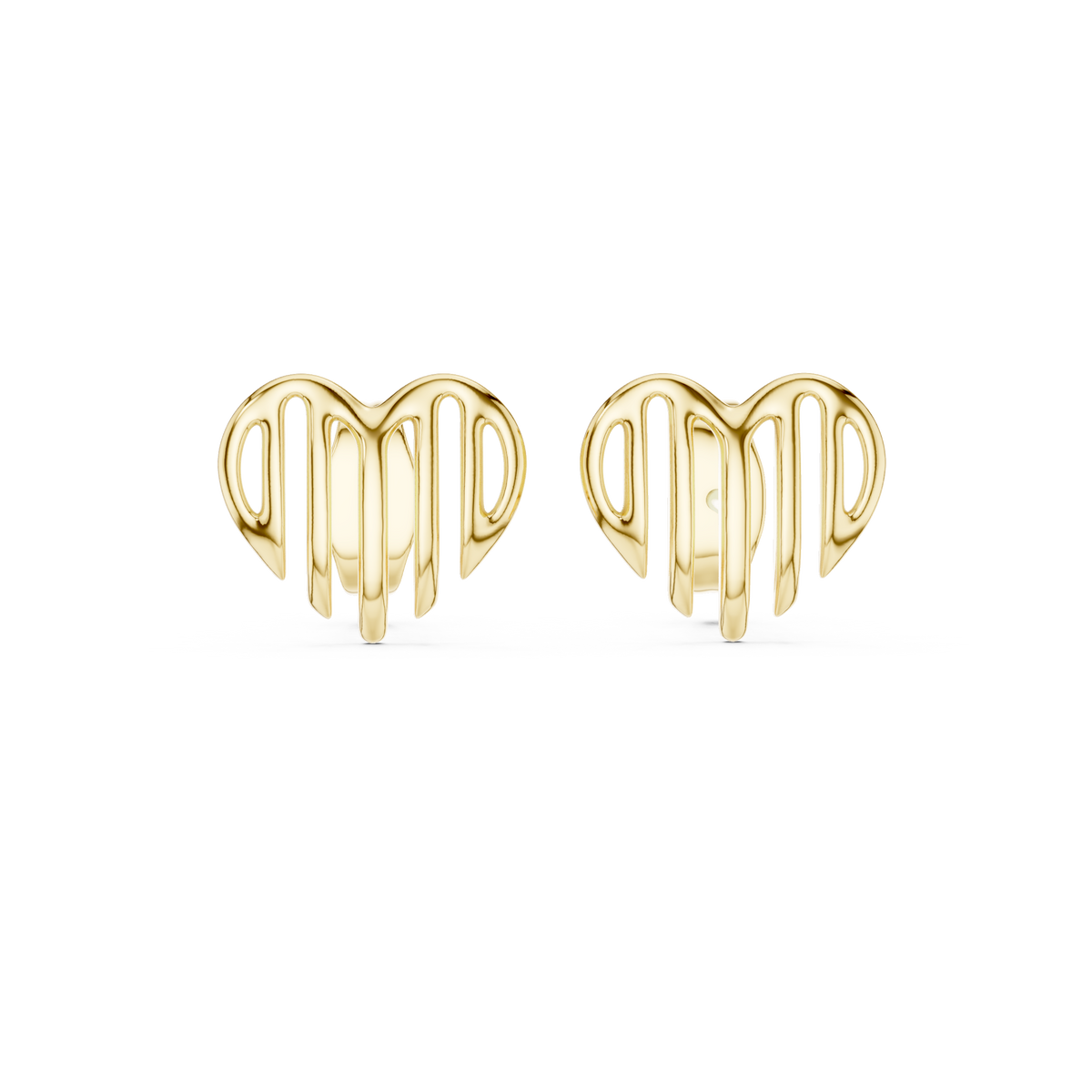 Heart Openwork Gold Stud Earring