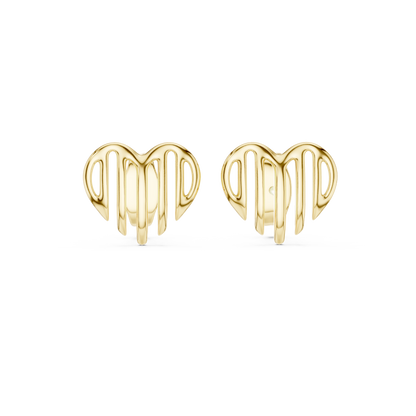 Heart Openwork Gold Stud Earring