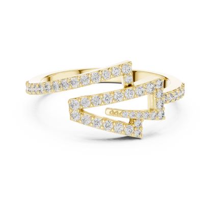 Geometric Pave Lab Grown Diamond Ring