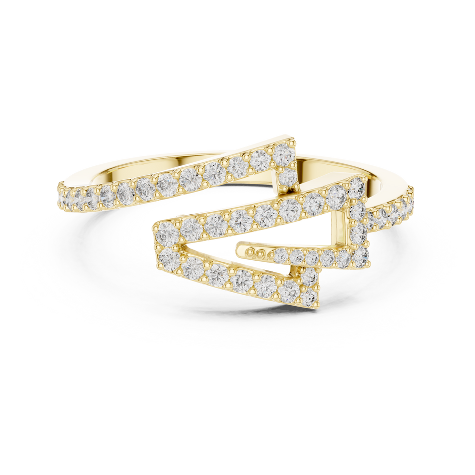 Geometric Pave Lab Grown Diamond Ring