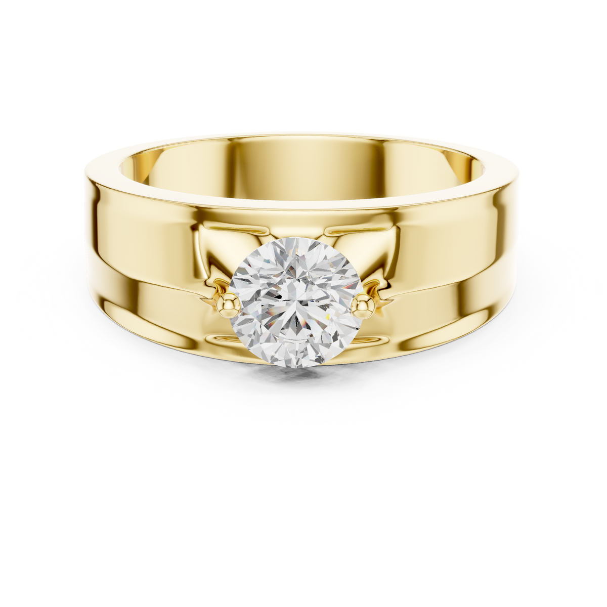 Two Prong Set 0.85 Ct Round Shape Lab Grown Diamond Solitaire Ring