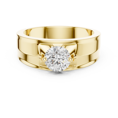 Two Prong Set 0.85 Ct Round Shape Lab Grown Diamond Solitaire Ring