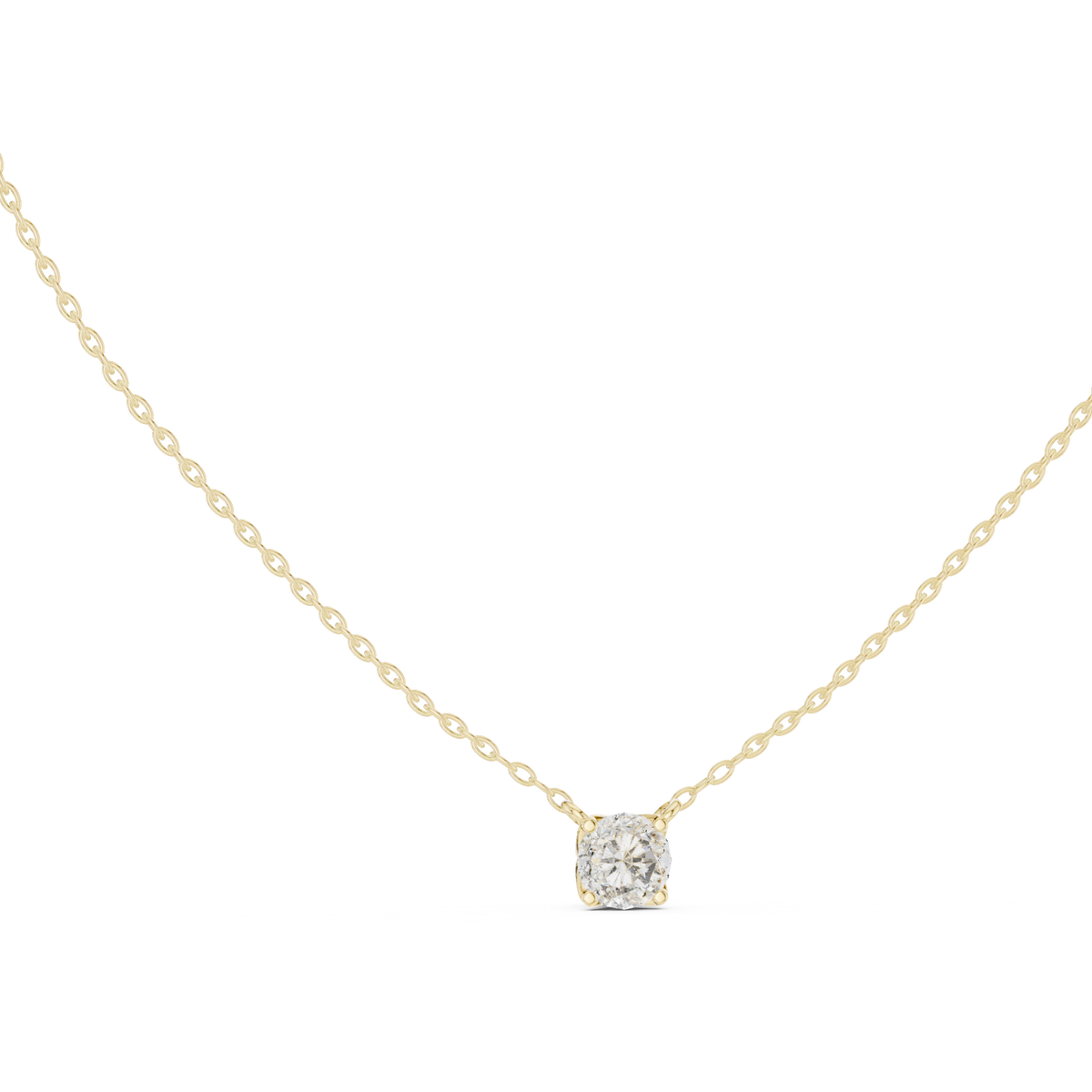 4-Prong Floating 0.85 Ct Round Lab Grown Diamond Solitaire Pendant