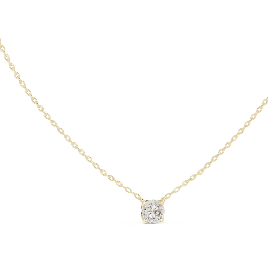 4-Prong Floating 0.85 Ct Round Lab Grown Diamond Solitaire Pendant