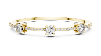 The Trinity Three-Stone Pave Lab Grown Diamond Bangle