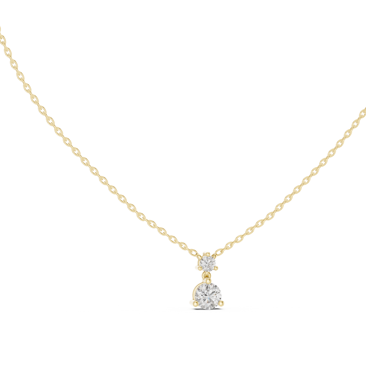 Two-Stone Graduated Round Lab Grown Diamond Drop Pendant