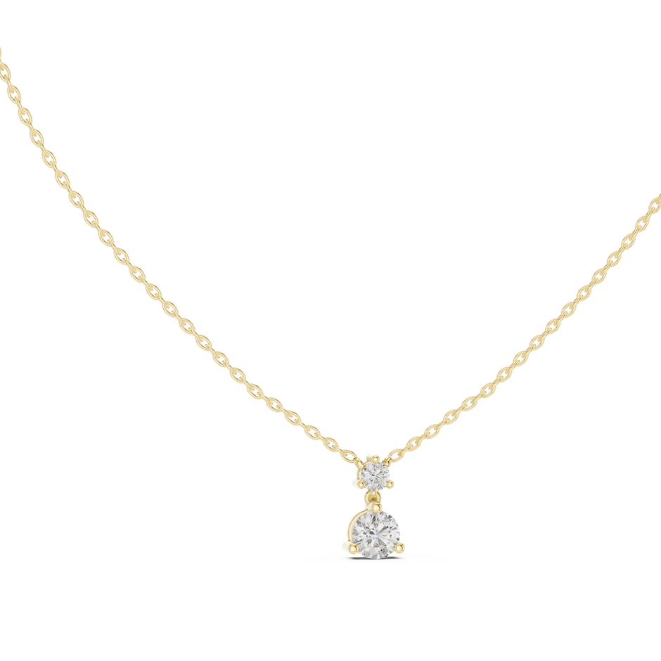 Two-Stone Graduated Round Lab Grown Diamond Drop Pendant