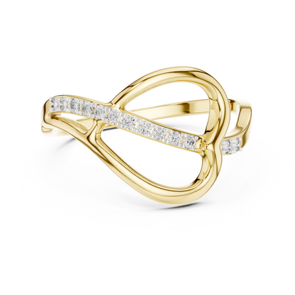 Abstract Open Sweep Pave Set Lab Grown Diamond Ring