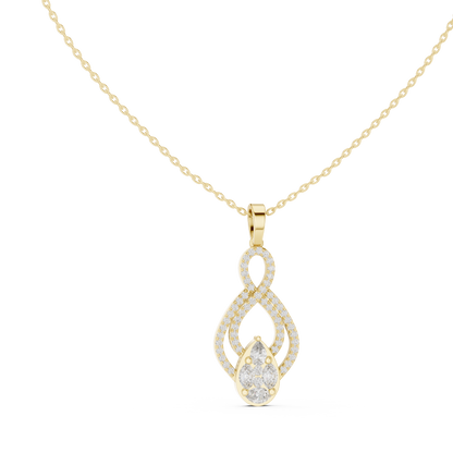 Marquise & Pear Cluster Pave Infinity Lab Grown Diamond Drop Pendant