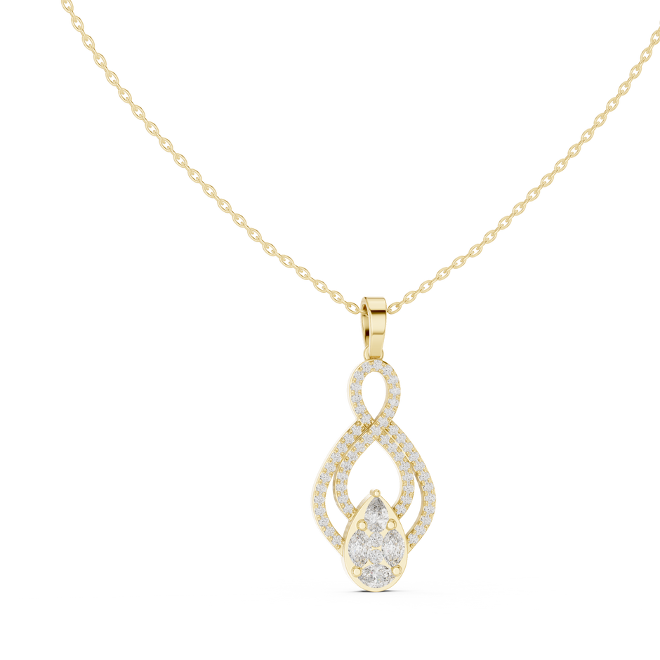 Marquise & Pear Cluster Pave Infinity Lab Grown Diamond Drop Pendant