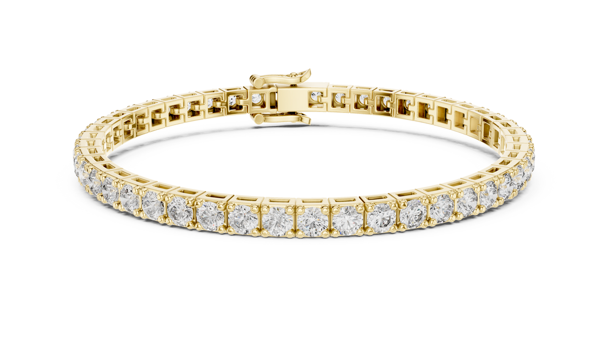 Four Prong Classic Round Lab Grown Diamond Line Tennis Bracelet