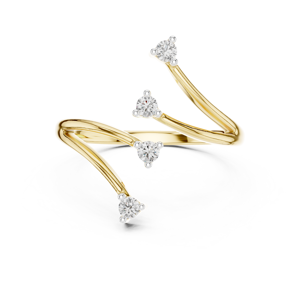 Four Stone Bypass Stackable Lab Grown Diamond Ring